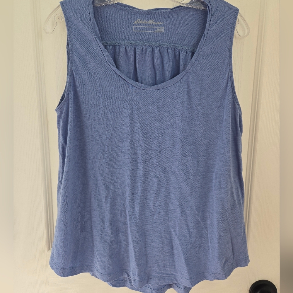 New Eddie Bauer Periwinkle Blue Scoop Neck Tank, XL, Relaxed, Summer